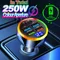66-250W PD Car Charger QC3.0 Fast Charge One to Six Car Cigarette Lighter Plug Car Charger Flash