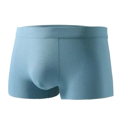 2 Stück antibakterielle Unterwäsche aus Eisseide, dünn und atmungsaktiv für Herren im Sommer, viereckige Herrenhose, trendige flache Eckshorts für Herren Image