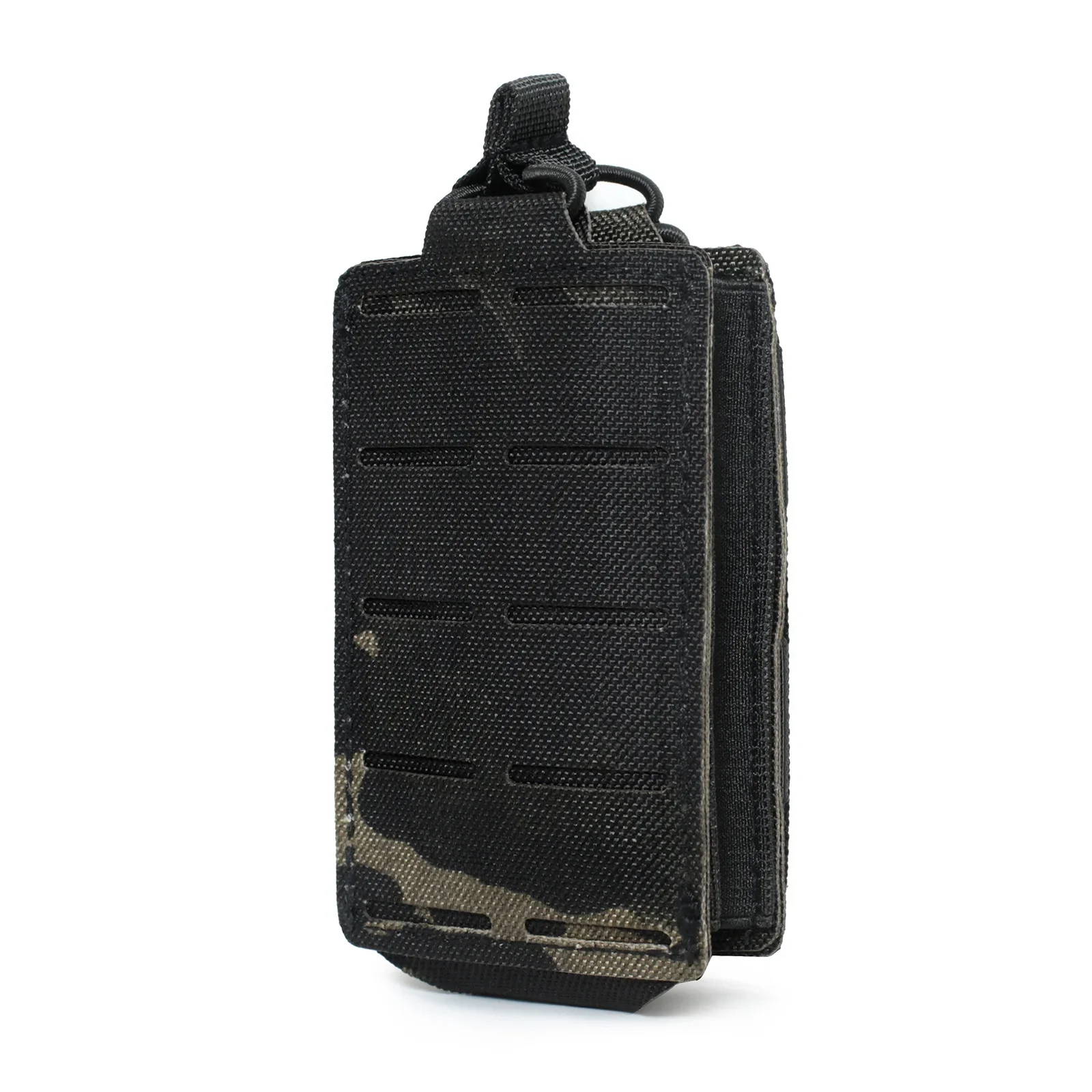 M4 M16 AR15 5.56mm Magazine Bag MOLLE Single Magazine Leather Case EDC Fanny Pack, Laser Cut Open