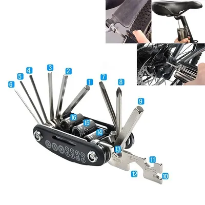 16-in-1 tragbares Multifunktions-Fahrrad-Reparatur-Werkzeug-Set, Sechskant-Speichen, Radfahren, Schraubendreher, Werkzeug, MTB, Mountainbike, Fahrrad-Reparatur-Werkzeug