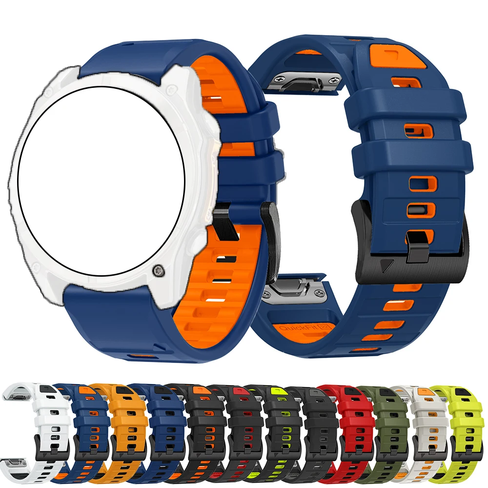 QuickFit 22/26 mm Silikonarmband für Garmin Fenix 8 51 mm E 47 mm 7X 7 Epix Pro 6X 6 5X 5 Plus Instinct 2 2X Enduro 3 2 Uhrenarmband Image