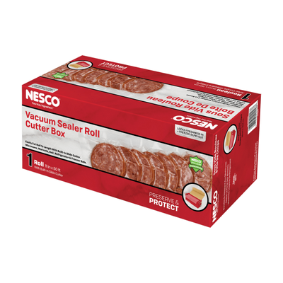 Nesco Vacuum Sealer Roll Cutter Box With 1 Roll, 11" X 50', Clear