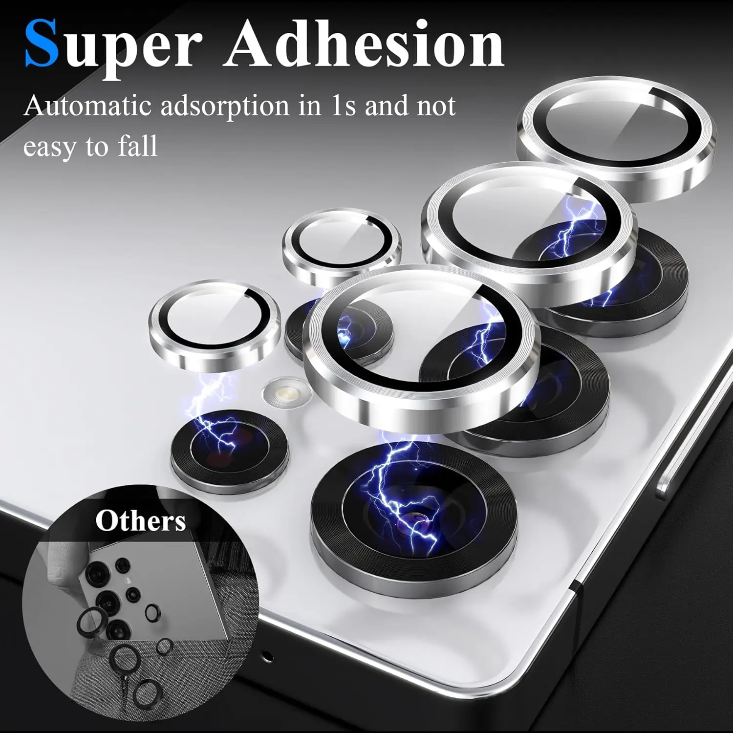 HD-Kameraobjektivschutz für Samsung Galaxy S25 Ultra [5 x stärker], individueller Metallring aus gehärtetem Glas, Kamera-Bildschirmschutz Image