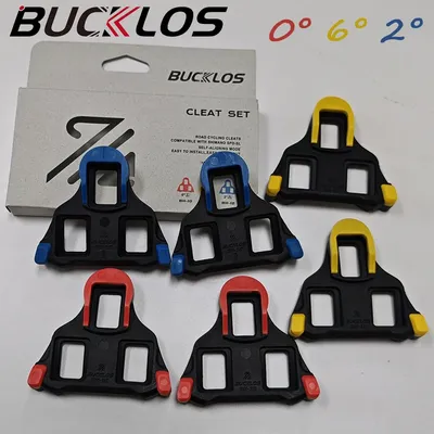 BUCKLOS Road Bike Cleat for SPD SL Pedal 0/2/6° Bicycle Self-locking Pedal Cleats Bike Float Pedal Cleat for SHIMANO SPD-SL
