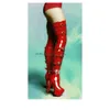 Plattform Rot Oberschenkel Hohe Schnalle Stiefel Sexy Club Frauen Stiletto High Heel Ritter Stiefel Patent Leder Stiefel Mode Dame Schuhe