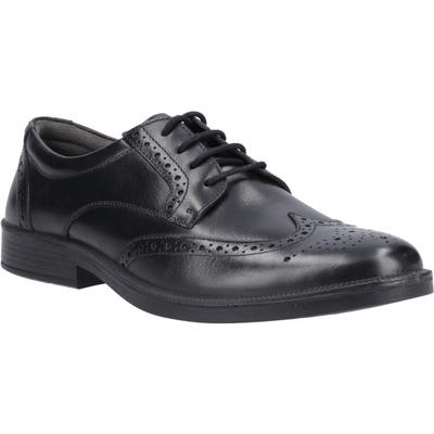 Hush Puppies Nolan Leder Herren Schwarz Brogues Schuhe Image