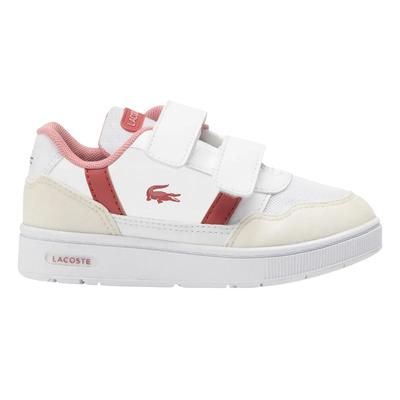 Lacoste - Kinder Sneaker "T-Clip", Synthetisches Wildleder (Weiß/Pink) Image