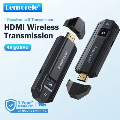 Lemorele P50 4K Wireless HDMI Video Transmitter and Receiver Kit HDMI Extender to Monitor Projector