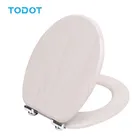 Abattant WC avec Frein de Chute Silencieux, Siège de Toilette en MDF Finition Bois Naturel,