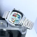 Montre à Quartz de luxe pour hommes, décontractée, mode, cadran numérique, montre-bracelet carrée,