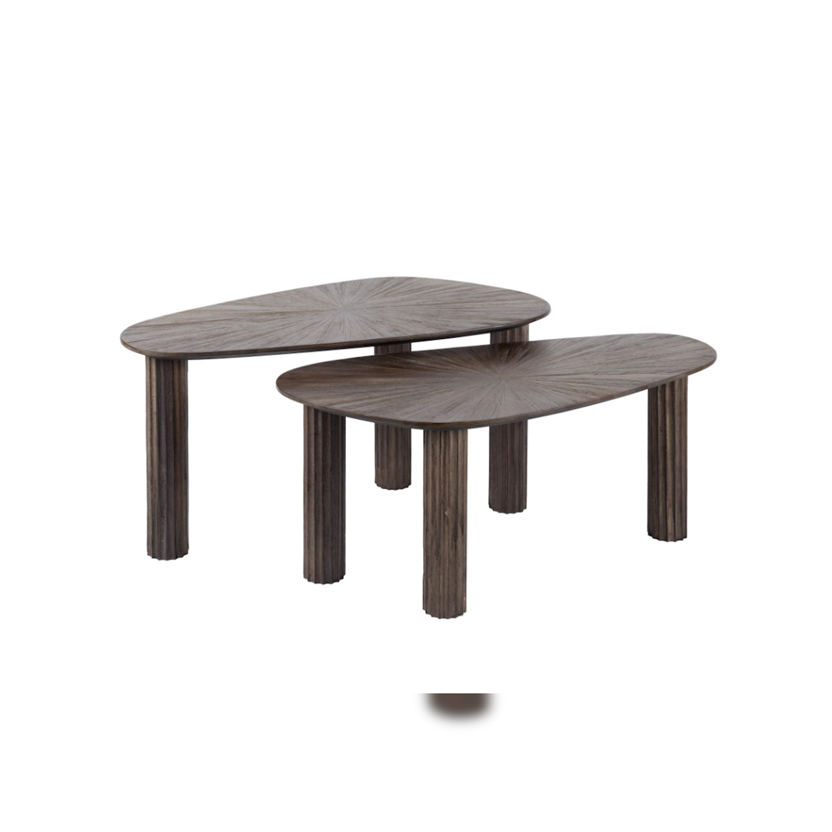 KAWOLA Couchtisch INKA Set 2-tlg. Teakholz braun nierenförmig Image