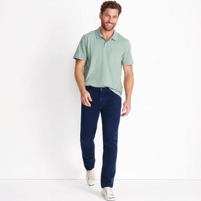 4 Way Stretch Jeans, Slim Fit, Men, size: 30 34, regular, Blue, Spandex/Cotton-blend, by Lands' End