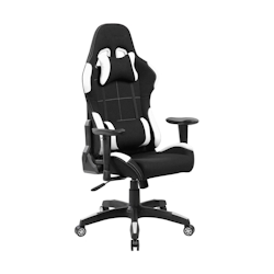 Dmora Gaming-Stühl Bundaberg, Gaming-Sessel für Erwachsene, Schreibtischstuhl, 57x72h124/134 cm, Schwarz und Weiß Image