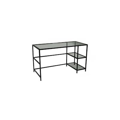 Dmora Schreibtisch Dkarlsso, Mehrzweckschreibtisch, Bürotisch für PC, Eckschreibtisch, 130x60h75 cm, Schwarz Image