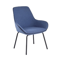 Dmora Bürostuhl Mackay, Bürostühle für Wartezimmer, Ergonomischer Wartezimmerstuhl, 66x59h90 cm, Blau Image