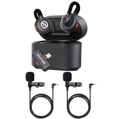 Hollyland LARK M2S DUO 2-Person Wireless Mic System with USB-C Connector for Mobile Devices - Plug & Play + 2x Lavalier Mic