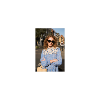 Ghost Naomi Crepe Contrast Floral Blouse