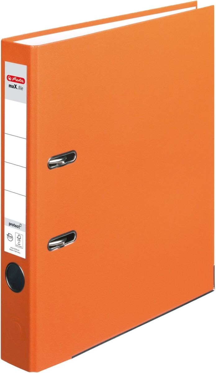 herlitz Ordner protect Kunststoff (PP) A4 5cm orange maX.file Packung mit 25 Stück Image