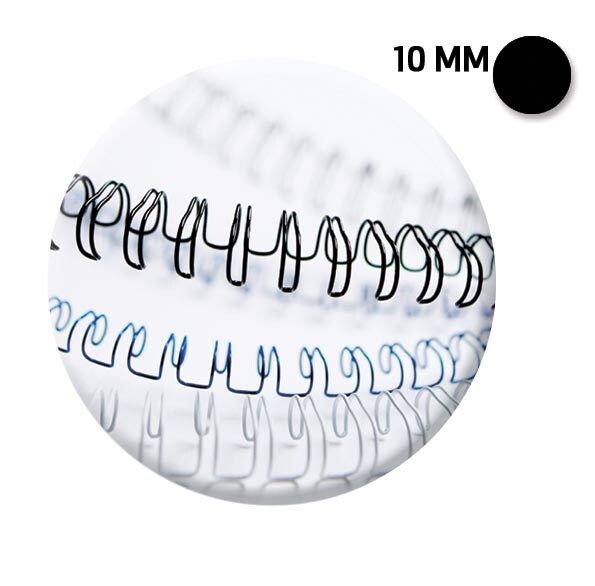 Fellowes Drahtbinderücken A4 3:1 10mm 51-65 Blatt schwarz VE=10x100 Stück Image