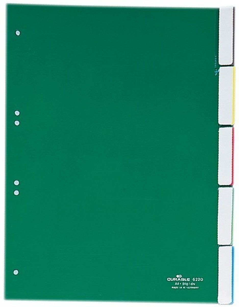 Durable Register A4 blanko 5-teilig grün Packung mit 25 Stück Image