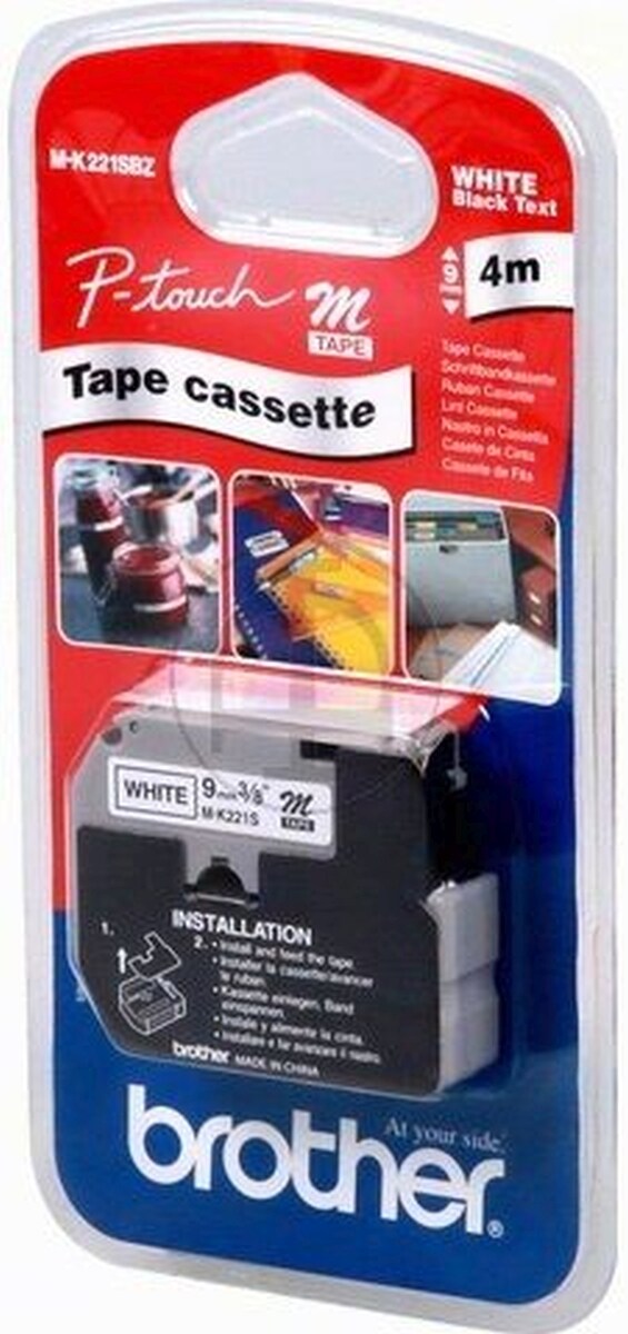Brother Schriftbandkassette 9mm MK221SBZ weiß/schwarz Packung mit 20 Stück Image