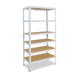 shelfplaza HOME 200x100x30 cm Schwerlastregal in weiß mit 6 Böden und 145 kg Traglast pro Boden Image