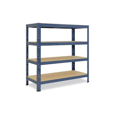 shelfplaza HOME 100x100x50 cm Schwerlastregal in blau mit 4 Böden und 175 kg Traglast pro Boden Image