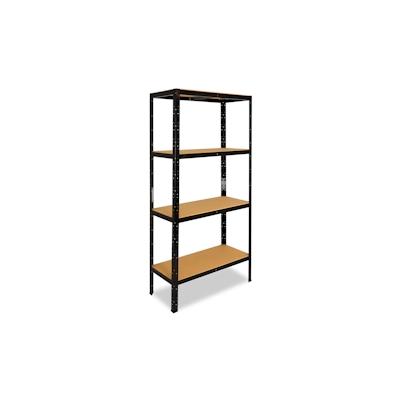 shelfplaza BLACK 200x23x45 cm Schwerlastregal in schwarz mit 4 Böden und 175 kg Traglast pro Boden Image