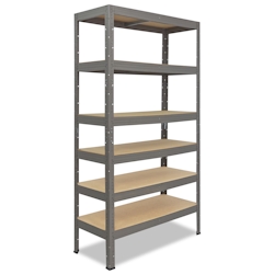 shelfplaza PRO 230x110x30 cm Schwerlastregal in grau mit 6 Böden und 166 kg Traglast pro Boden Image