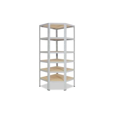 shelfplaza OFFICE 180x70x40 cm Eckregal in lichtgrau mit 6 Böden und 145 kg Traglast pro Boden Image