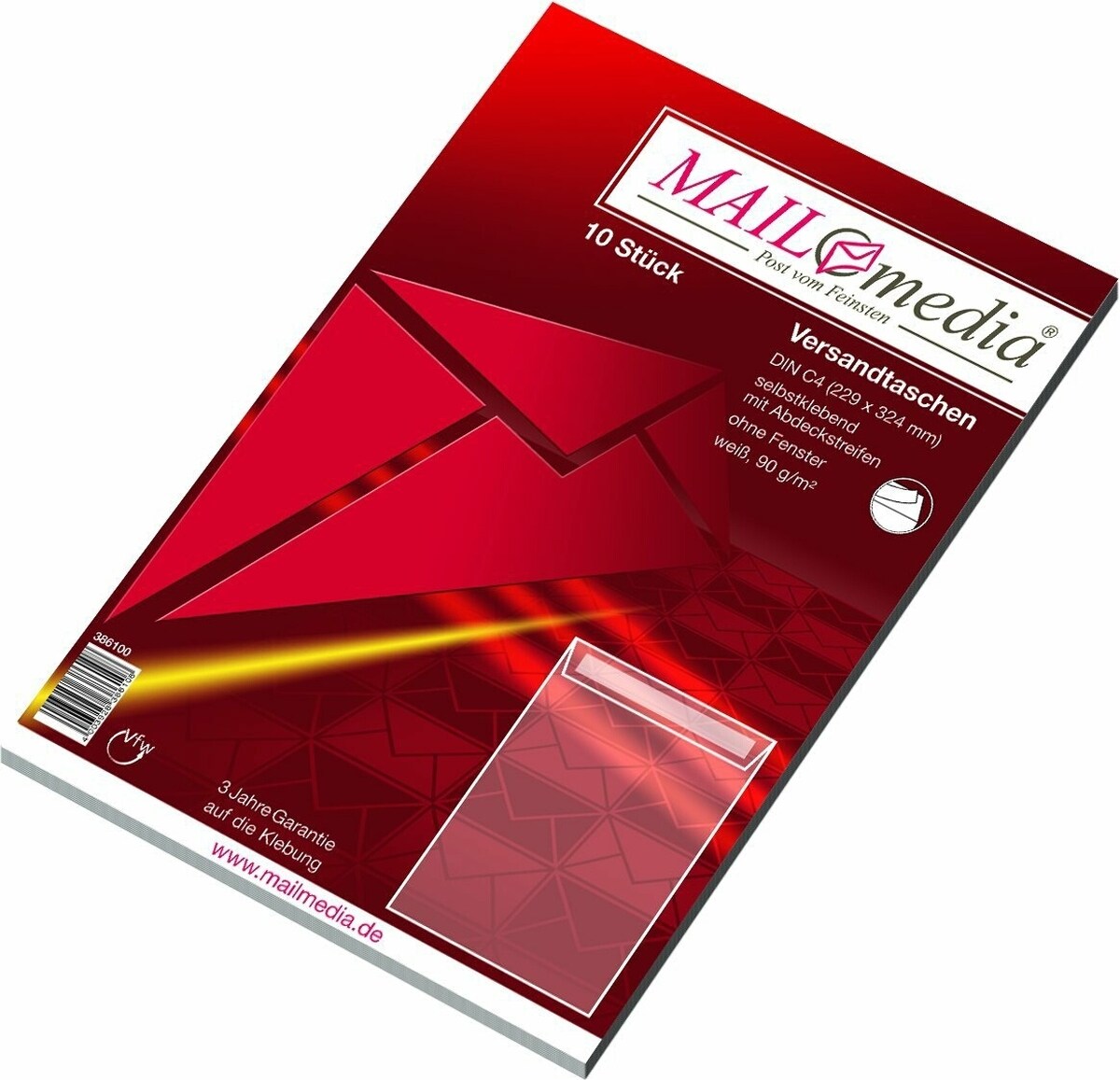 Versandtaschen C4 90g/qm haftklebend weiß VE=25x10 Stück Image