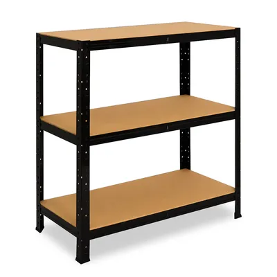 shelfplaza BLACK 90x100x50 cm Schwerlastregal in schwarz mit 3 Böden und 175 kg Traglast pro Boden Image