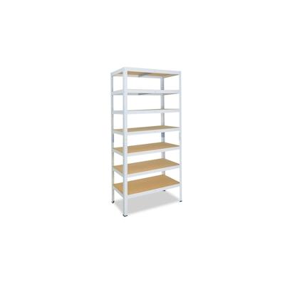 shelfplaza HOME 200x50x60 cm Schwerlastregal in weiß mit 7 Böden und 125 kg Traglast pro Boden Image