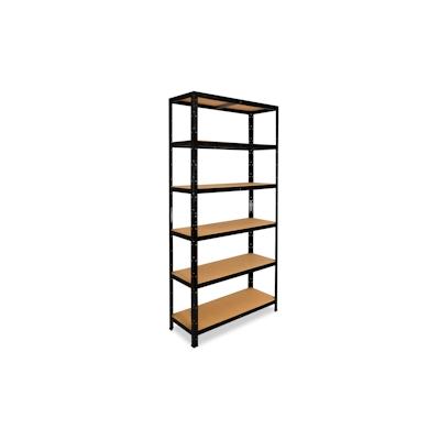 shelfplaza BLACK 180x23x60 cm Schwerlastregal in schwarz mit 6 Böden und 145 kg Traglast pro Boden Image
