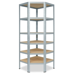 shelfplaza HOME 230x60x30 cm Eckregal in verzinkt mit 6 Böden und 145 kg Traglast pro Boden Image