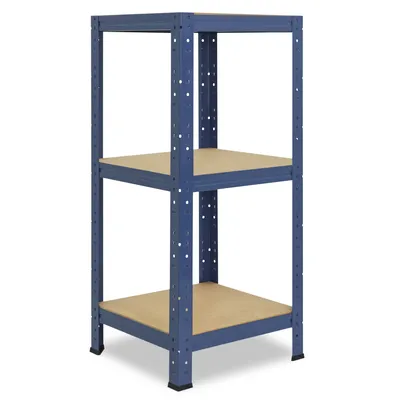 shelfplaza HOME 90x60x60 cm Schwerlastregal in blau mit 3 Böden und 175 kg Traglast pro Boden Image