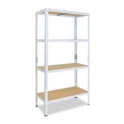 shelfplaza HOME 180x75x60 cm Schwerlastregal in weiß mit 4 Böden und 175 kg Traglast pro Boden Image