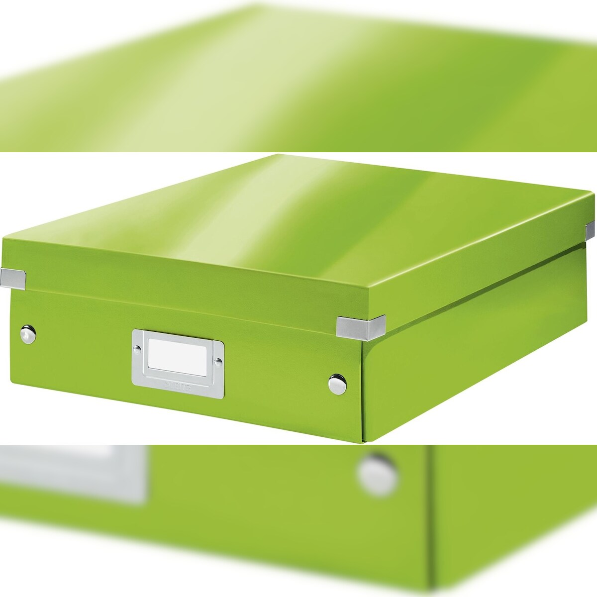 LEITZ Organisationsbox Click & Store Wow Mittel Graukarton grün Packung mit 6 Stück Image