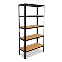 shelfplaza BLACK 180x40x60 cm Schwerlastregal in schwarz mit 5 Böden und 175 kg Traglast pro Boden Image