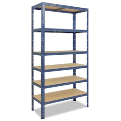 shelfplaza HOME 230x60x45 cm Schwerlastregal in blau mit 6 Böden und 145 kg Traglast pro Boden Image