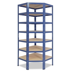 shelfplaza HOME 230x60x30 cm Eckregal in blau mit 7 Böden und 125 kg Traglast pro Boden Image