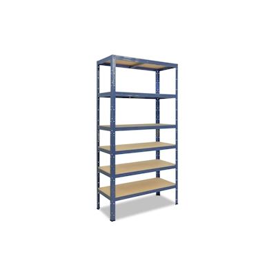 shelfplaza HOME 200x75x45 cm Schwerlastregal in blau mit 6 Böden und 145 kg Traglast pro Boden Image