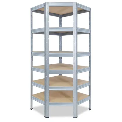 shelfplaza PRO 200x80x50 cm Eckregal in verzinkt mit 6 Böden und 166 kg Traglast pro Boden Image