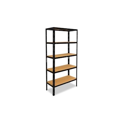 shelfplaza BLACK 180x75x40 cm Schwerlastregal in schwarz mit 5 Böden und 175 kg Traglast pro Boden Image