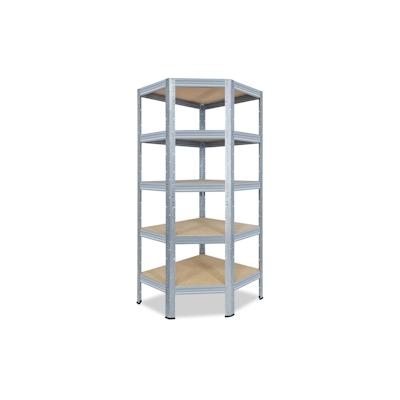 shelfplaza PRO 180x70x45 cm Eckregal in verzinkt mit 5 Böden und 200 kg Traglast pro Boden Image