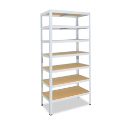 shelfplaza HOME 200x50x45 cm Schwerlastregal in weiß mit 7 Böden und 125 kg Traglast pro Boden Image