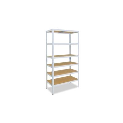 shelfplaza HOME 180x110x45 cm Schwerlastregal in weiß mit 6 Böden und 145 kg Traglast pro Boden Image