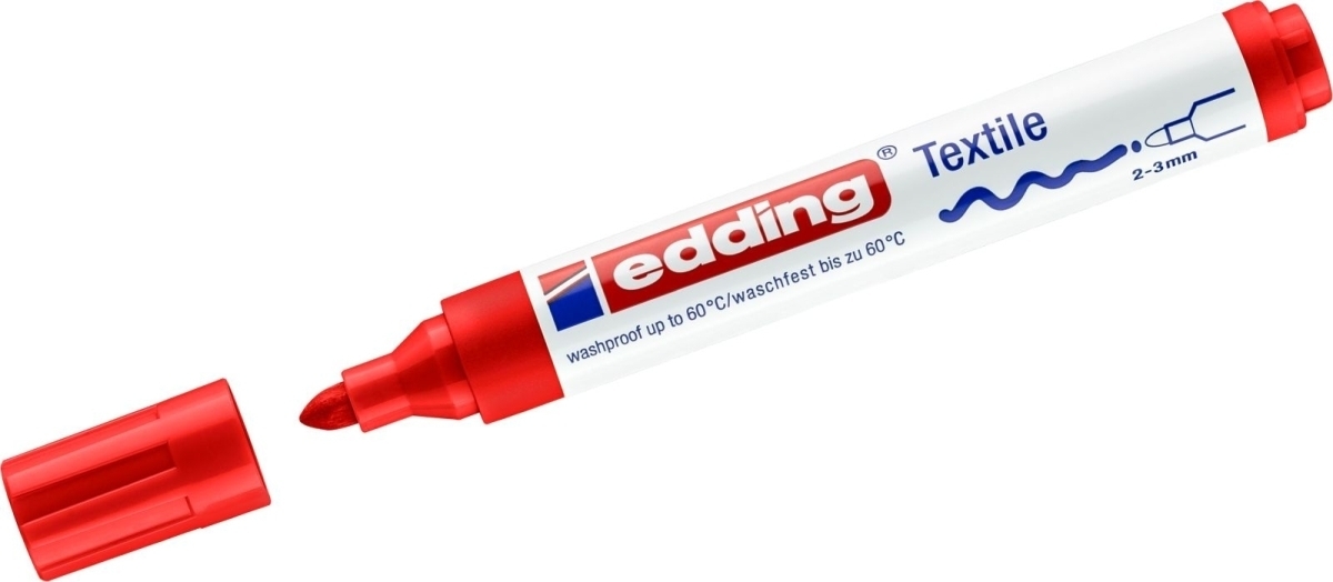 Textilmarker edding 4500 creative Rundspitze 2-3mm rot Packung mit 10 Stück Image