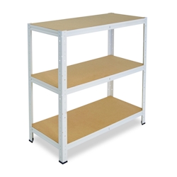 shelfplaza HOME 100x60x40 cm Schwerlastregal in weiß mit 3 Böden und 175 kg Traglast pro Boden Image
