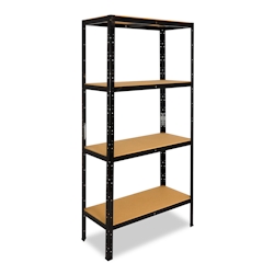 shelfplaza BLACK 200x45x23 cm Schwerlastregal in schwarz mit 4 Böden und 175 kg Traglast pro Boden Image